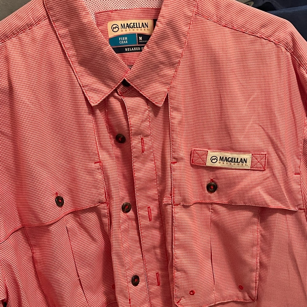 Magellan Fish Gear Outdoors Red Plaid Shirt